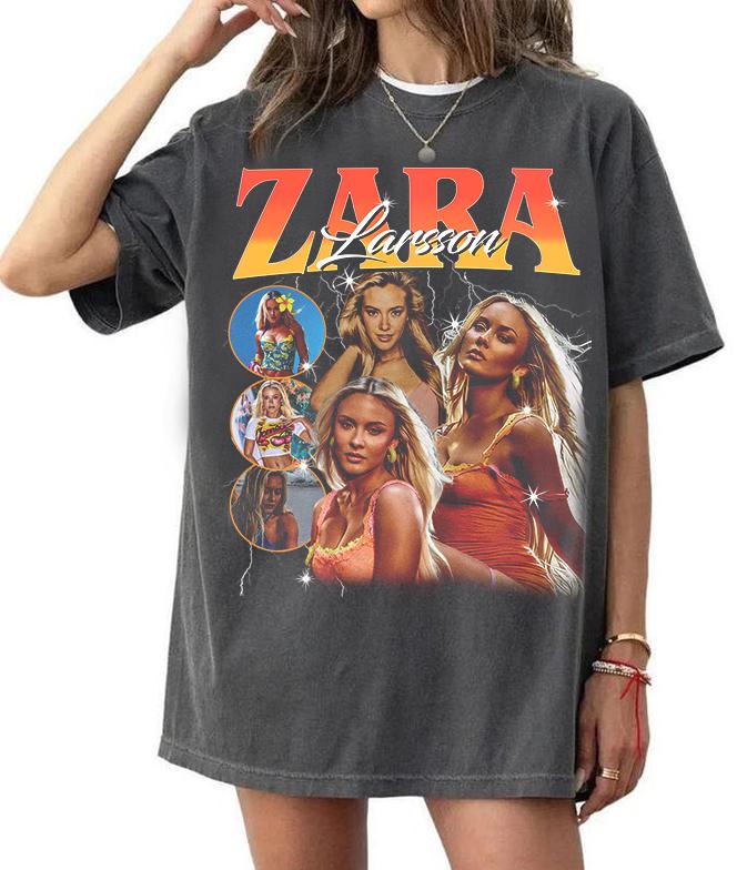 Summer Zara - レトロなデザインのザラ・ラルソンTシャツ、ザラ・ラルソンの快適な着心地のシャツ、ザラ・ラルソンのレトログラフィックTシャツ、ザラ・ラルソンのヴィンテージTシャツ
