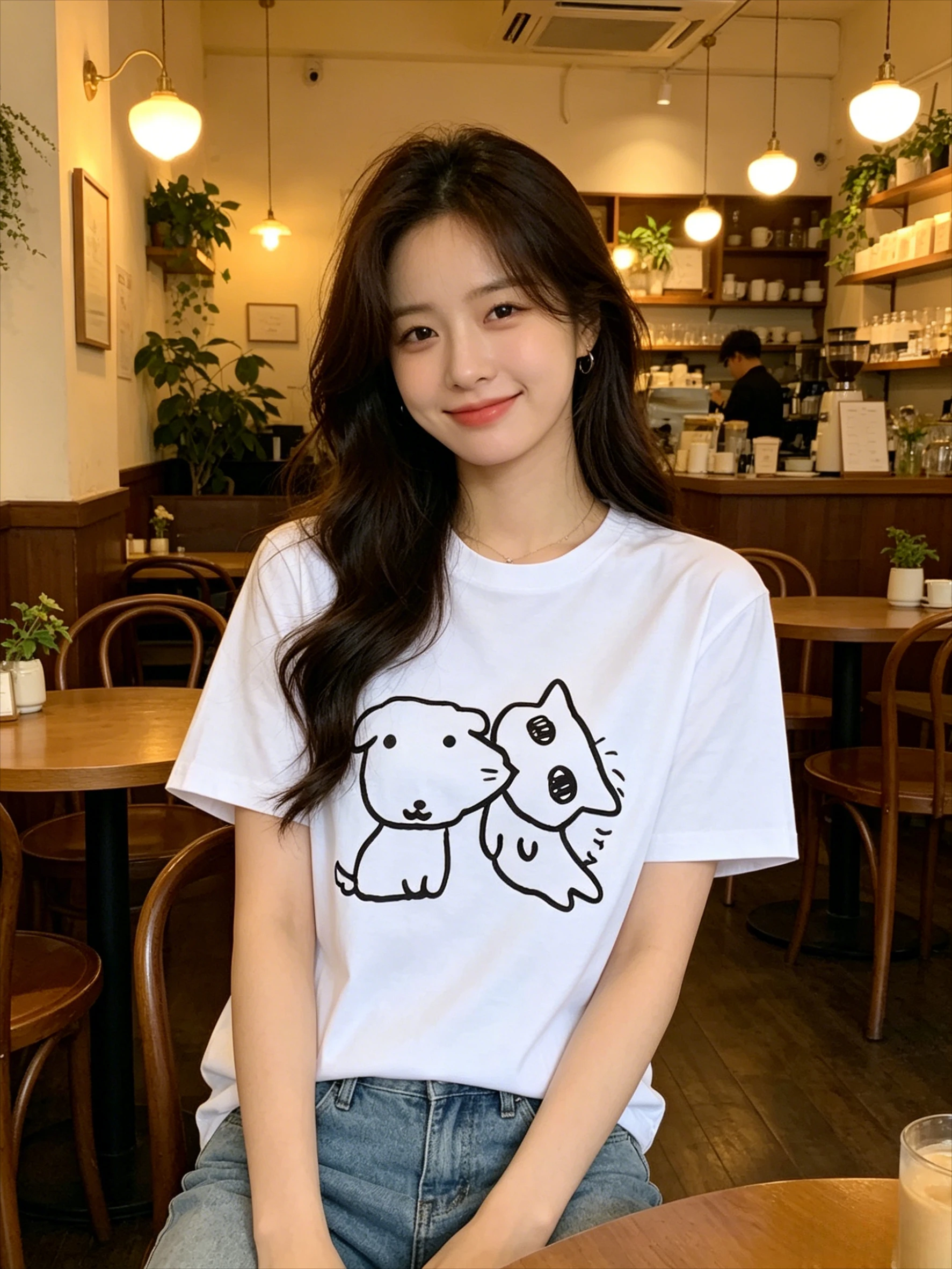 2026年新作。かわいらしいシンプルな線画の犬と猫のプリント - Summer Clothing Drawing のレビューと価格