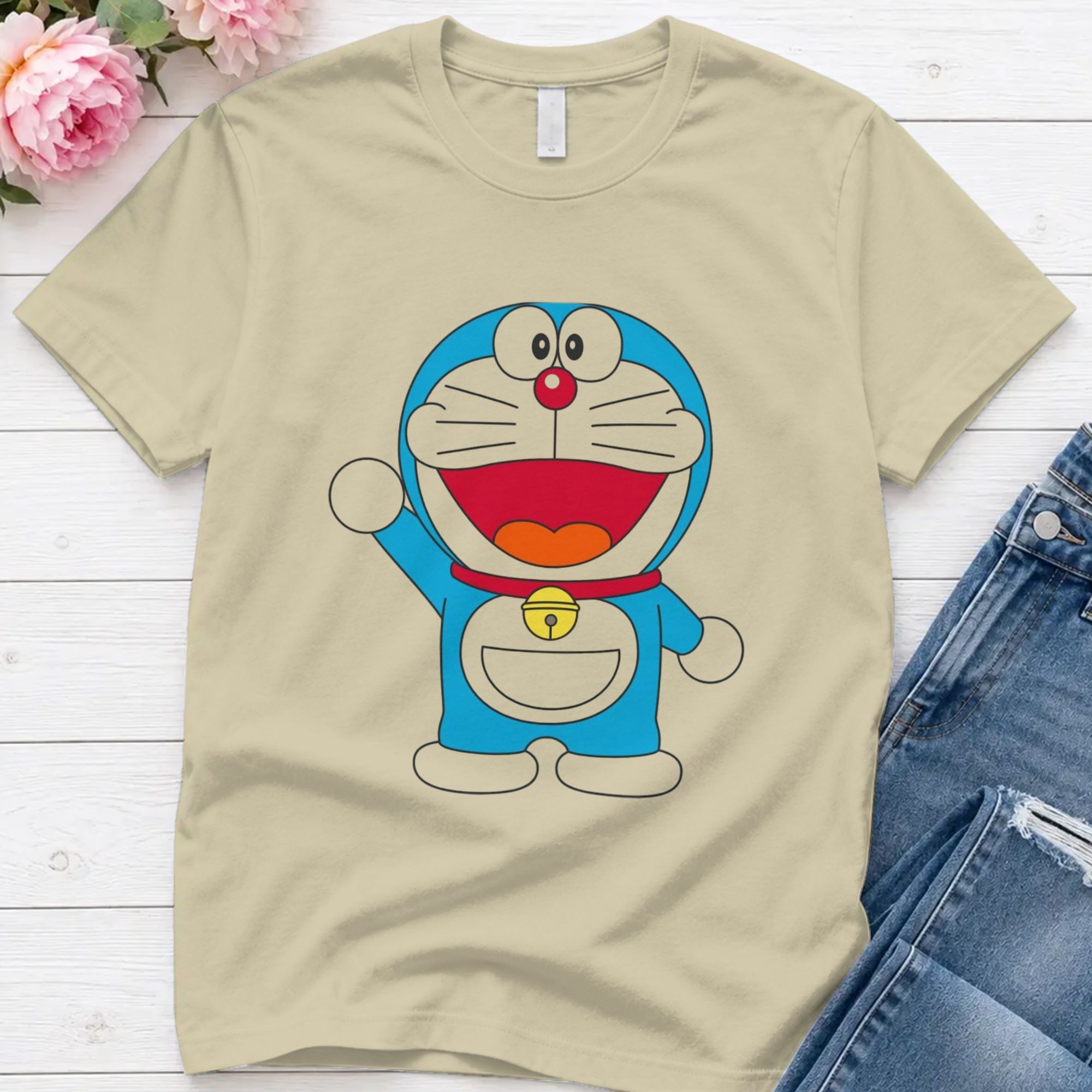 原宿風Tシャツ、夏用、漫画風イラスト、ドラえもん、ファッショ - Summer Clothing Drawing のレビューと価格